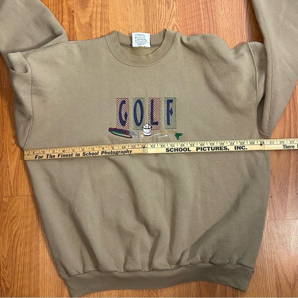 Vintage Golf Sweatshirt XL Embroidered Crewneck Classic Mc C Sport Tan Brown - Picture 7 of 8